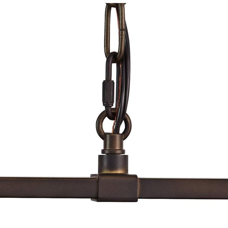 Robert Louis Tiffany Pirro 56" Wide Bronze Alfred Geometric Kitchen Island Light