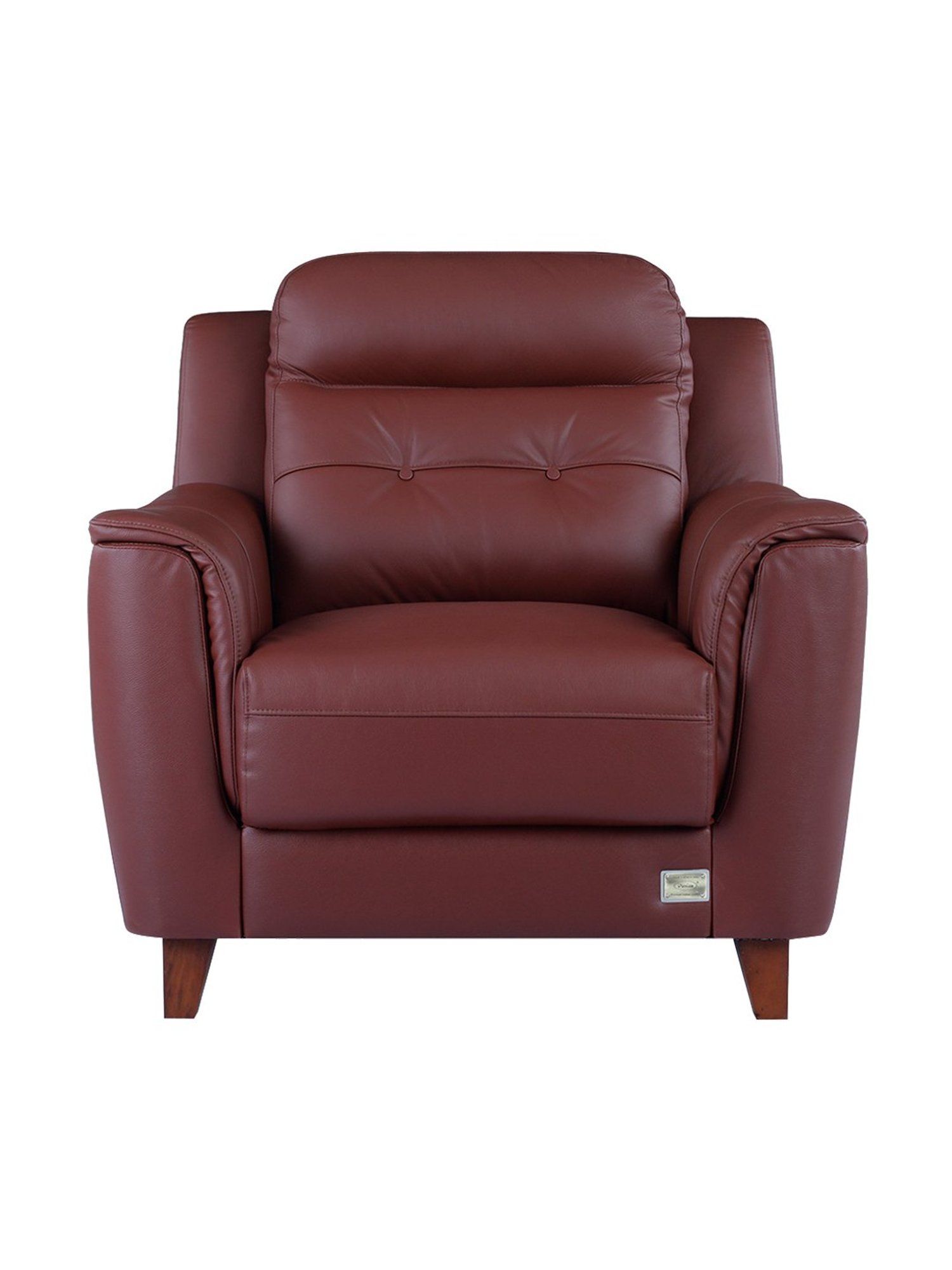 Durian Patrick Brick Red Leather 1 Seater Sofa