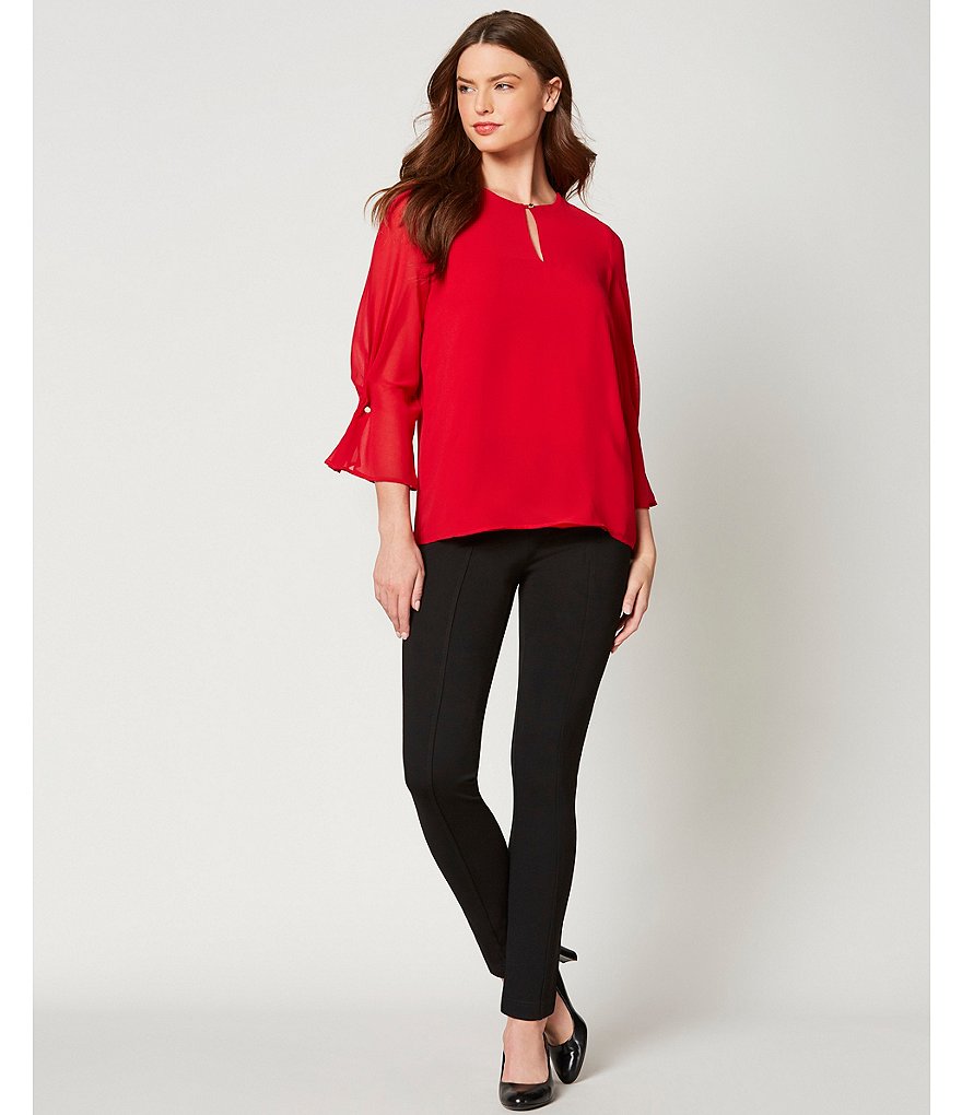 Eva Varro Solid Knit Jersey Banded Hem Pull-On Harem Pants