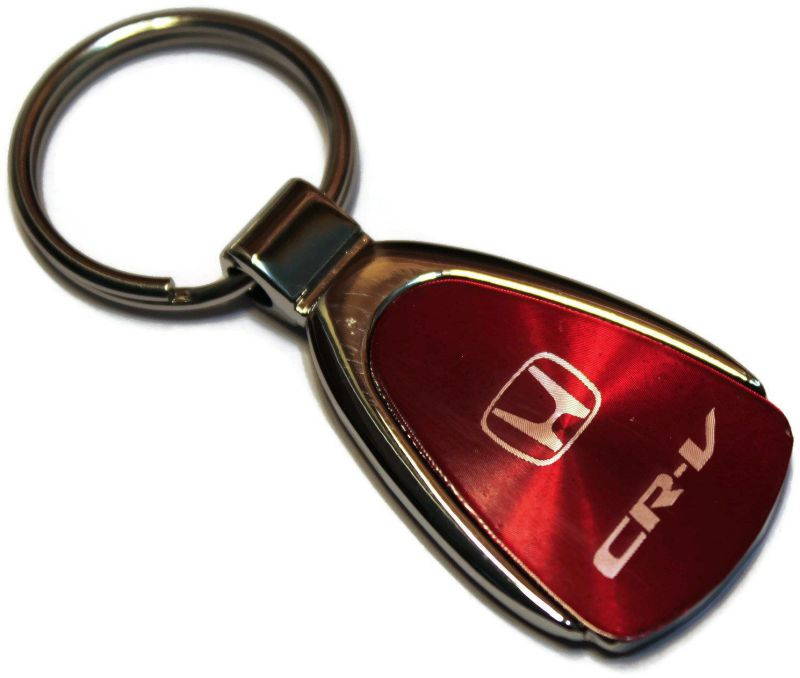 CRV Red and Chrome Teardrop keychains