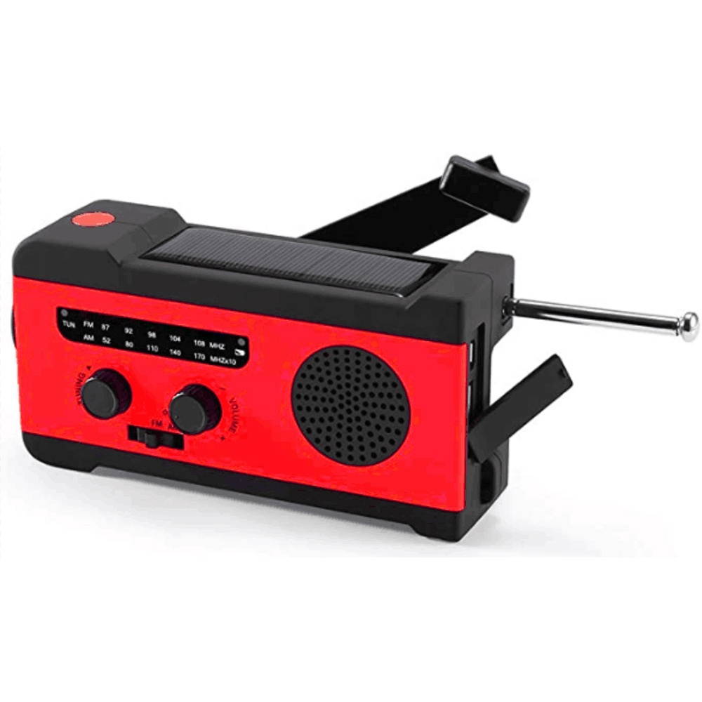 Solar Radio Hand Crank AM/FM(76-108MHz)Radio Emergency Radio with LED Flashlight and 2000MAh Phone Charger