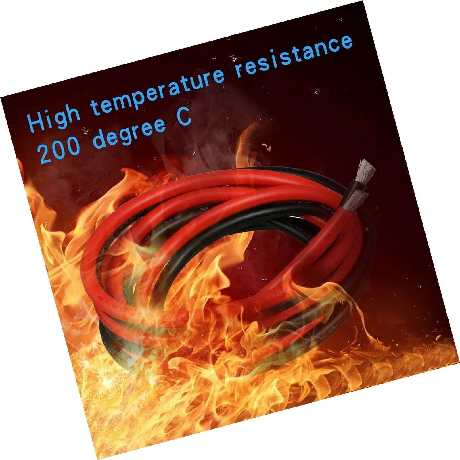 BNTECHGO 8 Gauge Silicone Wire 3 ft red and 3 ft Black Flexible 8 AWG Strande...