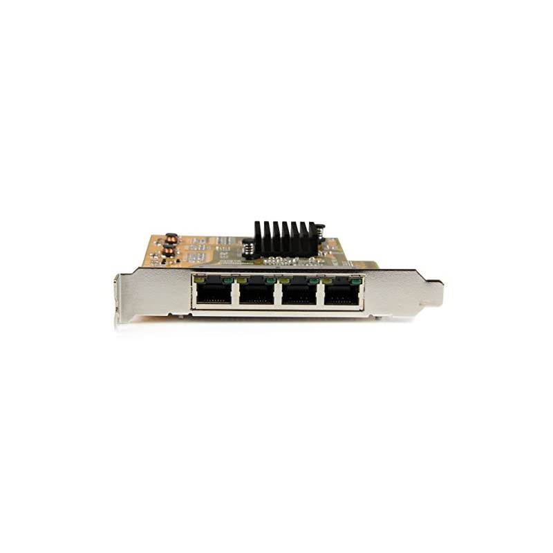 com 4 Port PCIe Network Card Low Profile RJ45 Port Realtek RTL8111G Chipset Ethernet Network Card NIC Server Adapter Network Card ST1000SPEX43Yellow