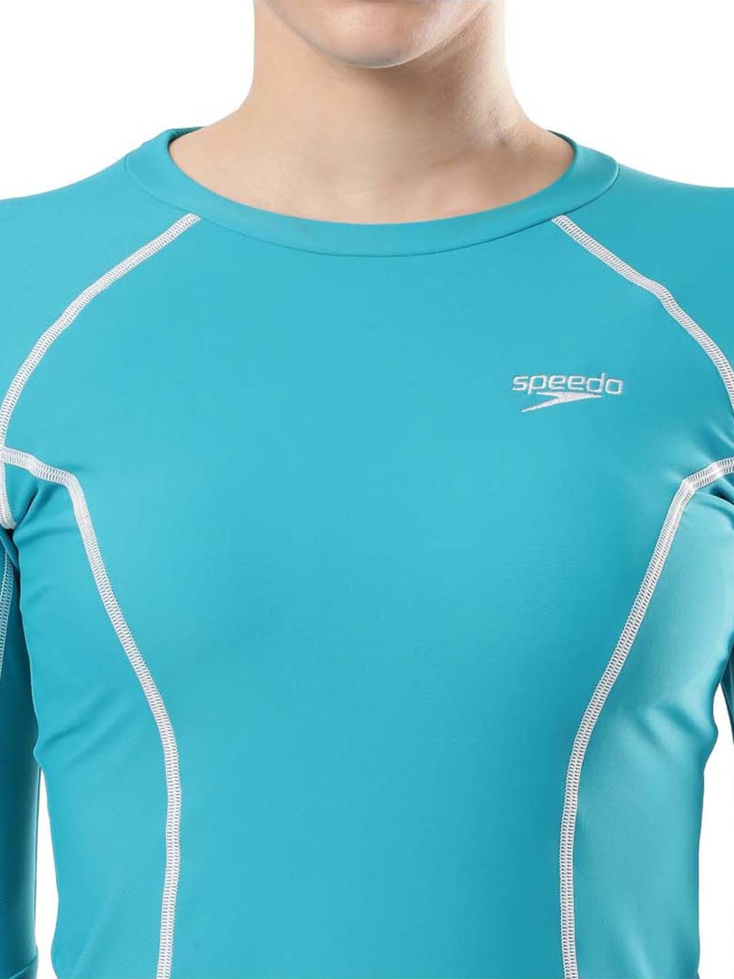 Speedo Blue Self Pattern Swimwear Top