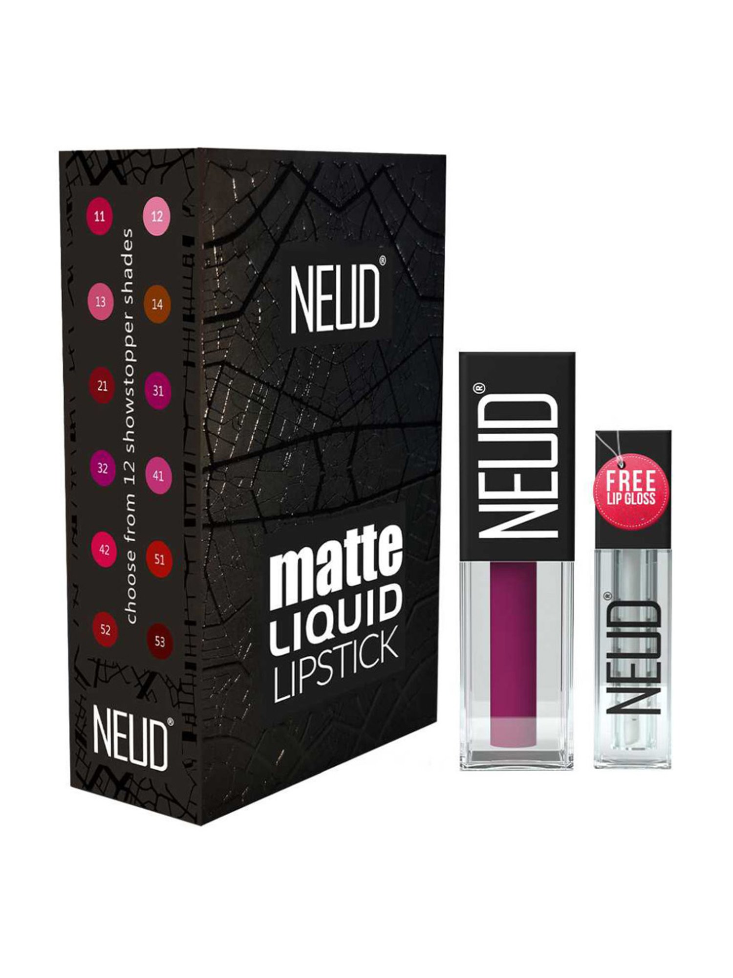 Neud Matte Liquid Lipstick Combo Supple Candy & Boss Lady with Two Lip Gloss Free