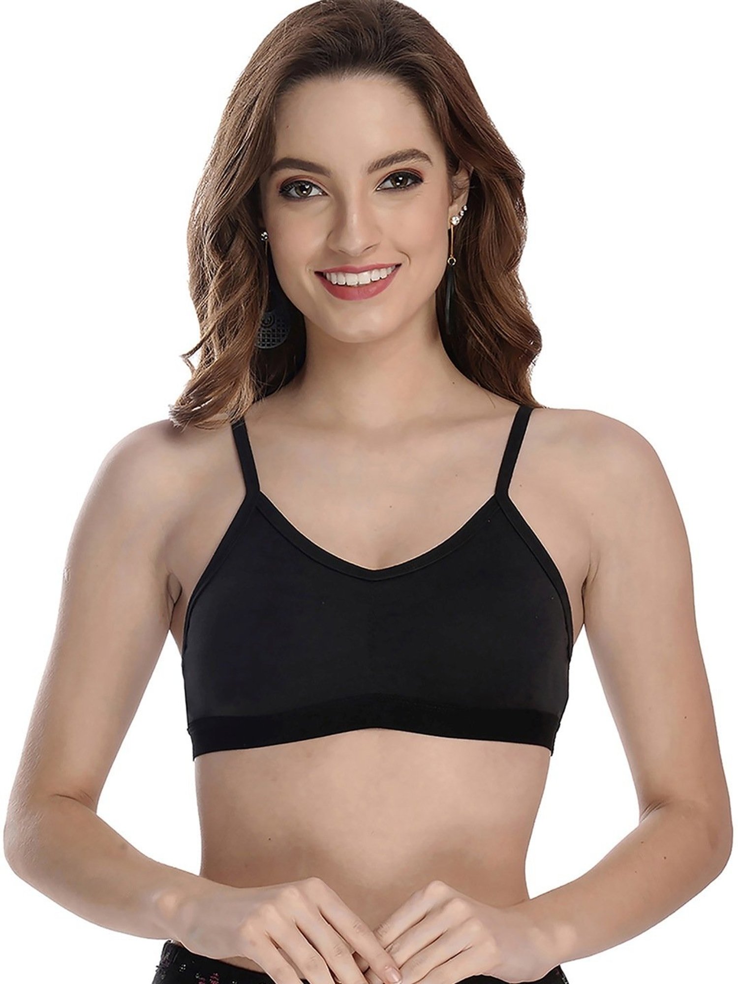 AROUSY Black & Yellow Cotton Beginner's Bra - Pack Of 3