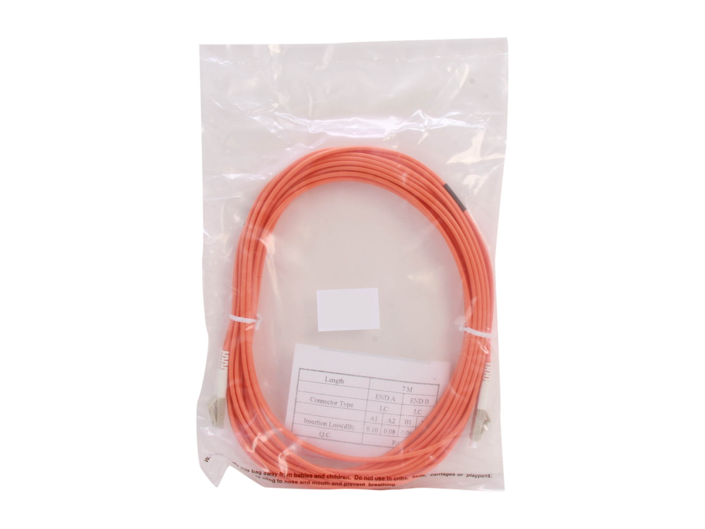 BYTECC MD-LL7 7m LC to LC Duplex (2 Strand) Cable, Multi Mode 62.5/125 Standard Zipcore