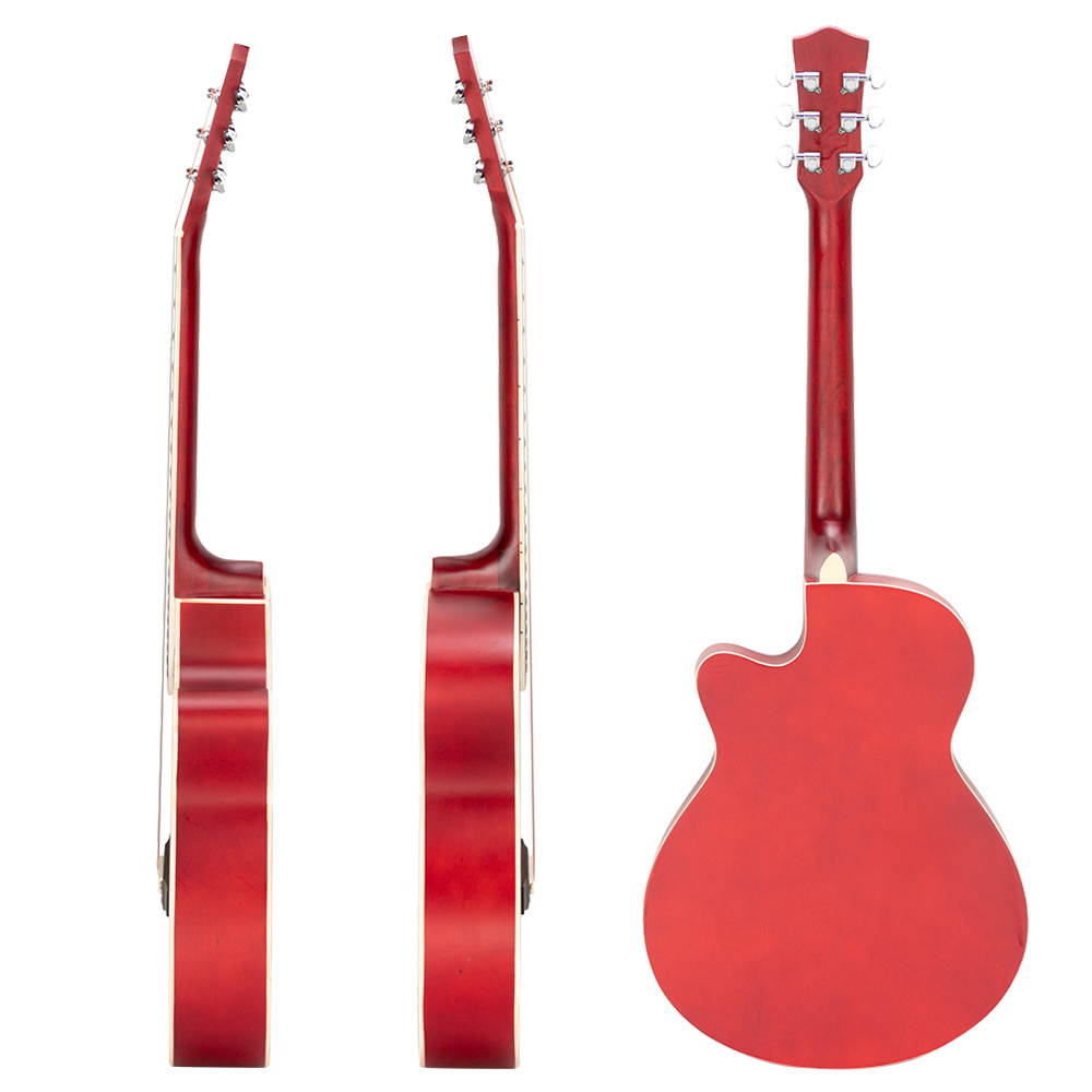 Glarry GT501 40" Practice Beginner Spruce Folk Acoustic Guitar Red