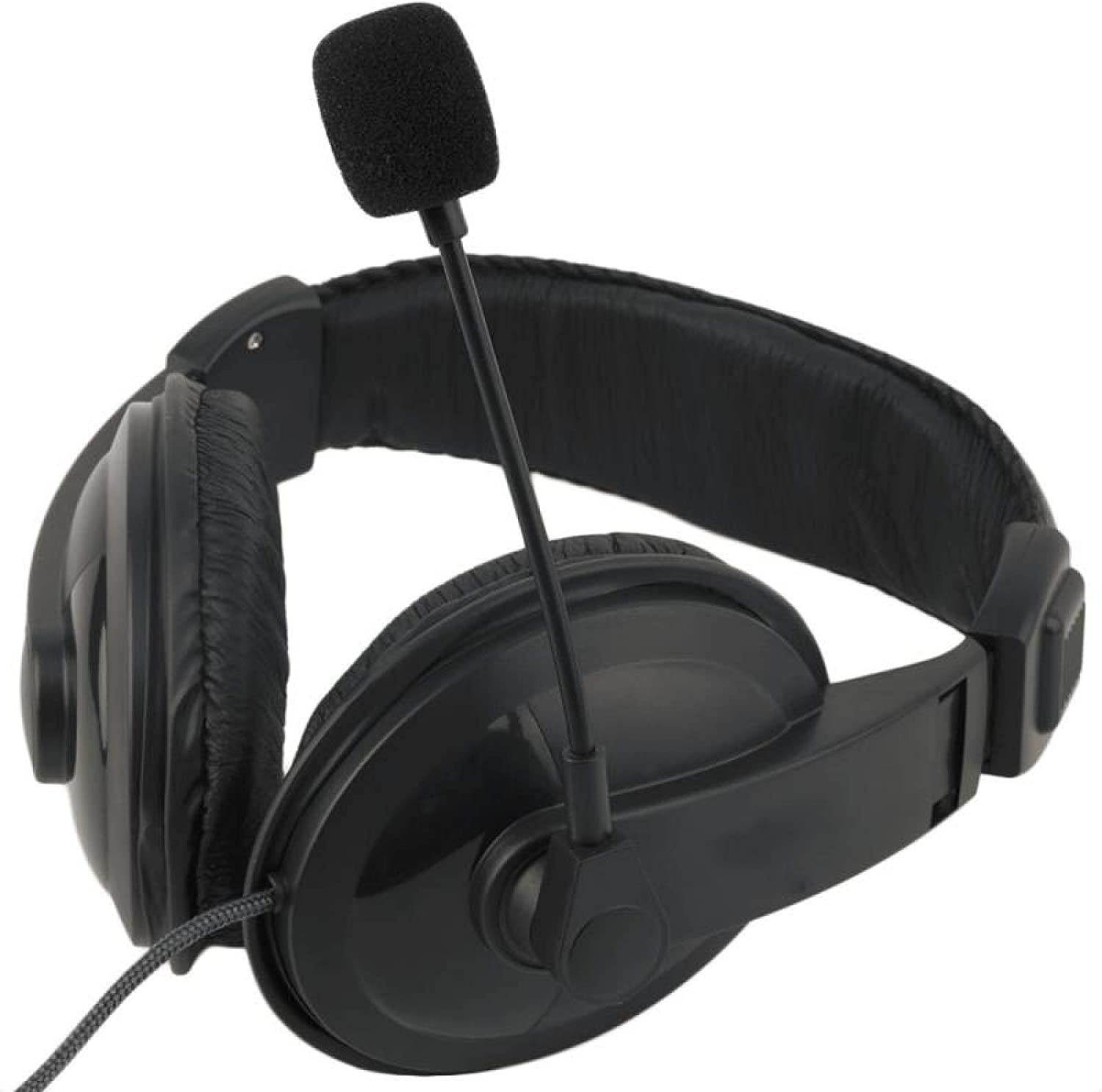 New Wired Headphones Business Bass Stereo Headset Gaming Earphones with Microphone for PC Laptop Mobile Phone Mp3 Meeting Black