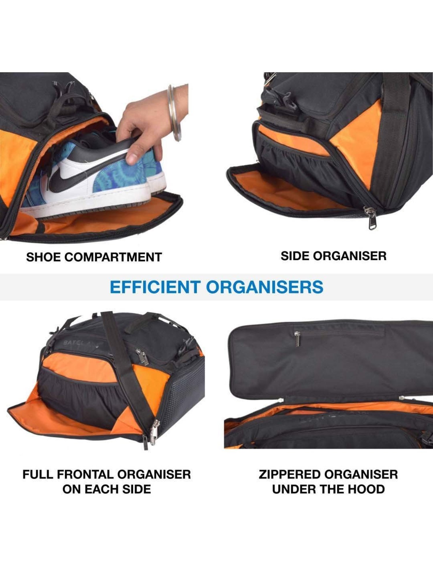 Gods Black Solid Saddle Bag