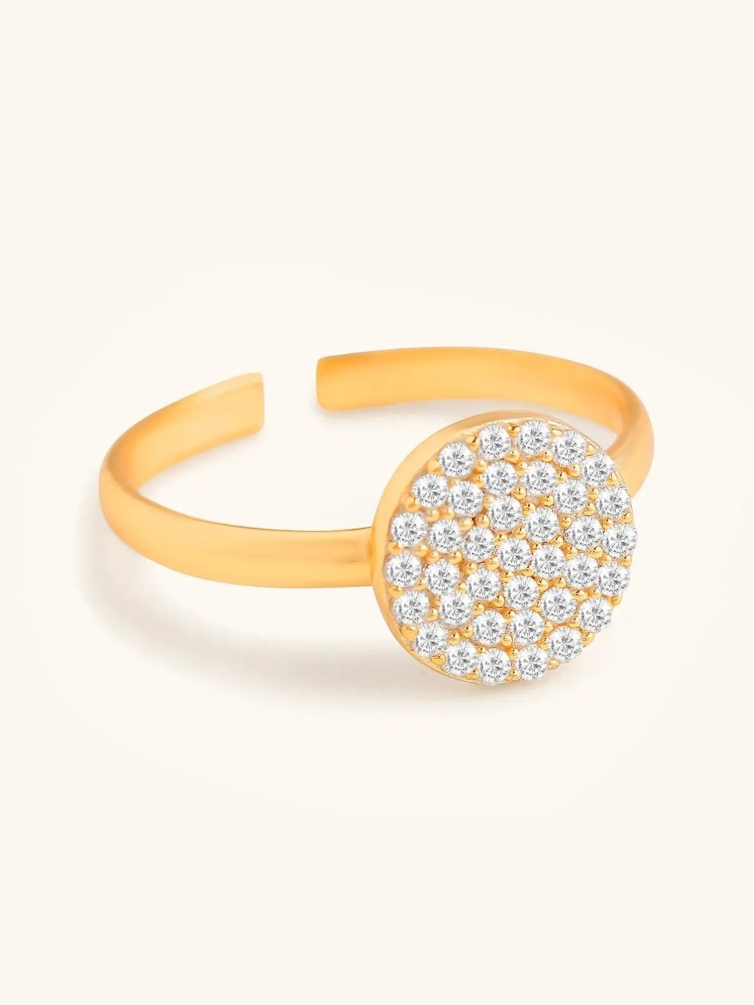 Mabel 92.5 Sterling Silver 18k Gold-Plated Cluster Circle Adjustable Ring