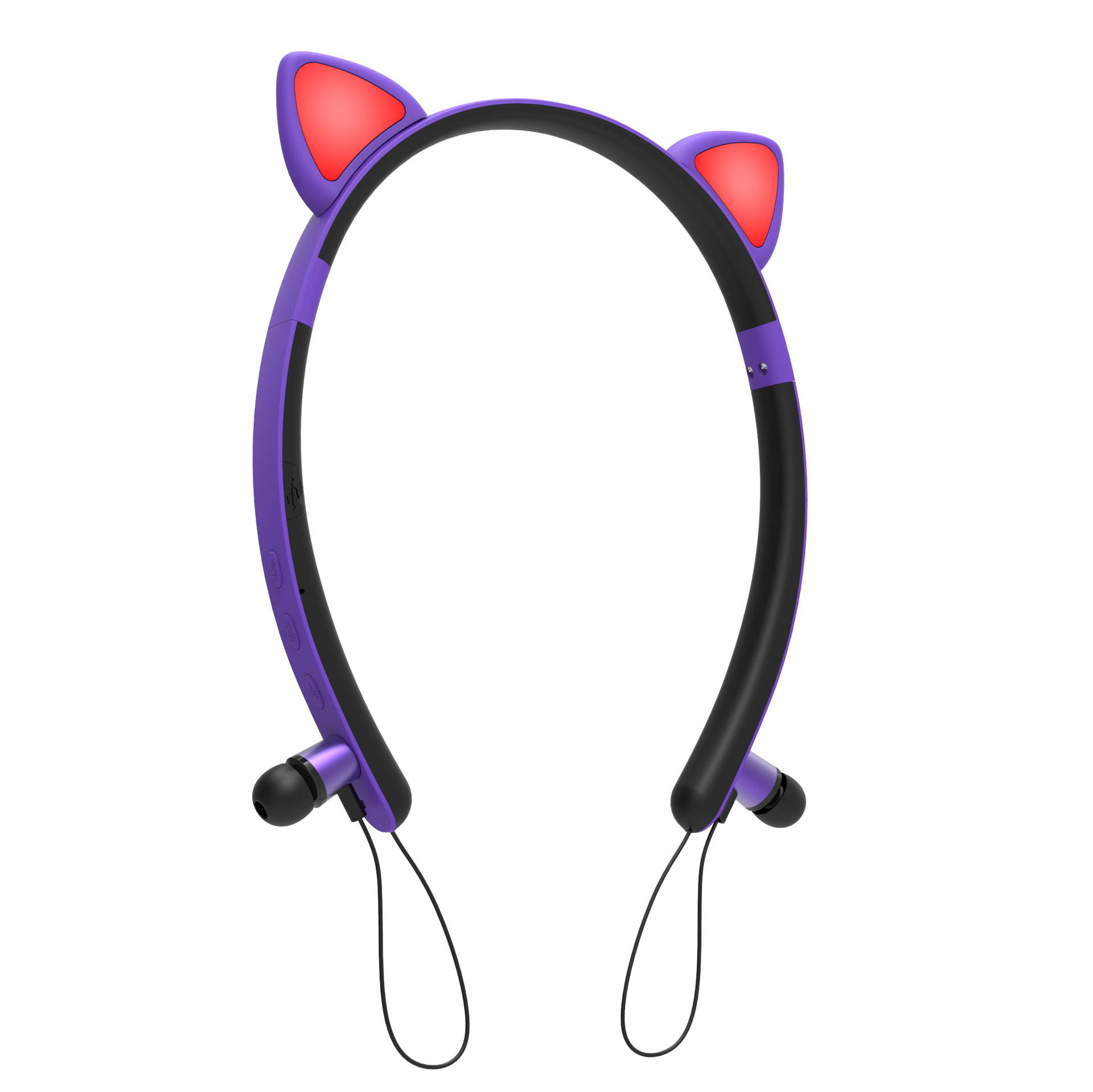 Bluetooth 5.0 Cat Ear Headphones On-Ear Stereo Wireless Headset and Volume Control Magnetic Earplug Stereo Sport Headset Headphones, Cosplay Cat Ears Gaming Headsets with Built in Mic (Pink)