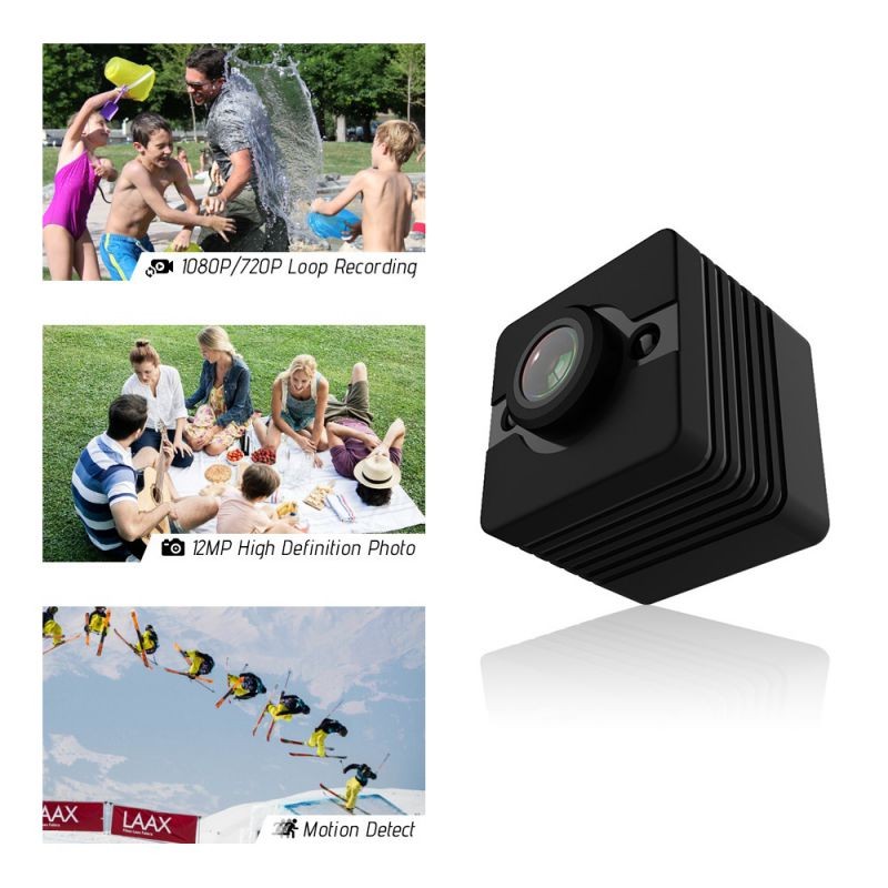 SQ12 1080P HD Mini Sports DV Camcorder Action Camera with Night Vision/ Motion Detection/ 155&deg; Wide Angle Lens/ 30m Waterproof
