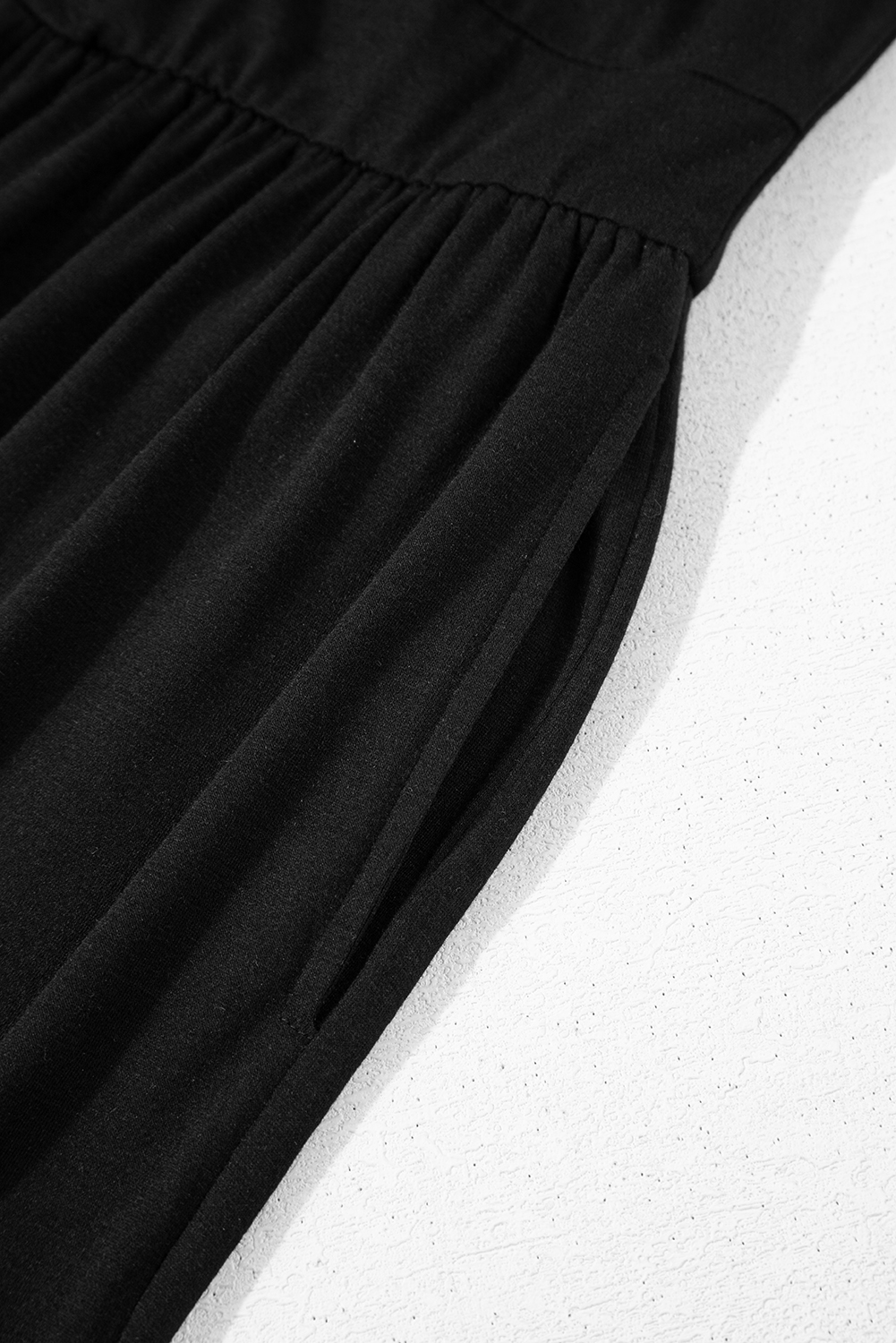 Gray Textured Wide Leg Overall with Pockets