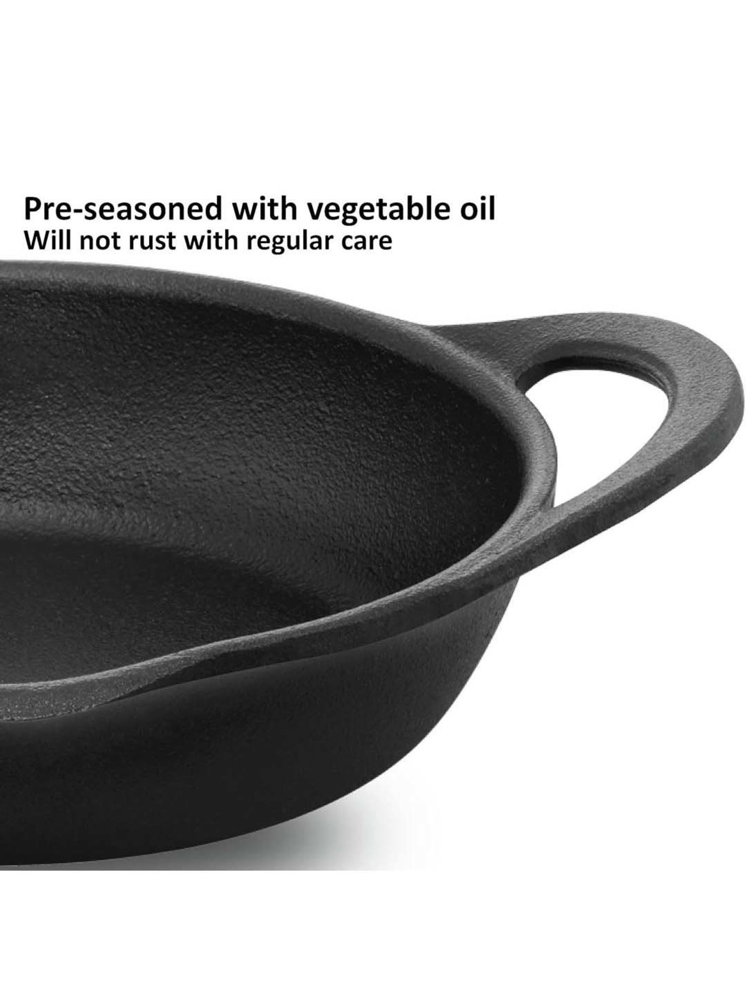 Hawkins Black Cast Iron 24 cm Futura Omlette Frying Pan (Cif24G) (1.8 L)