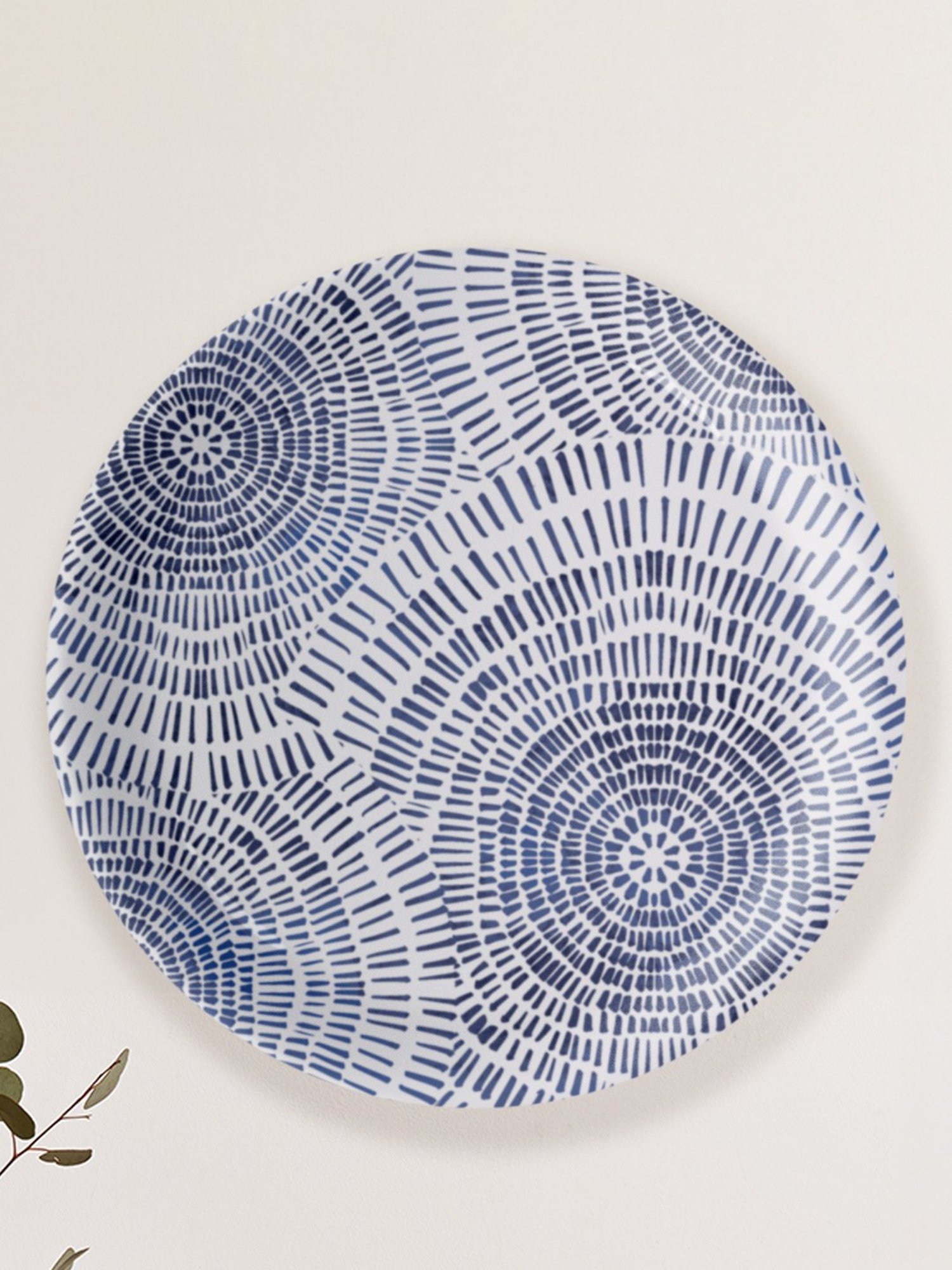 Nestroots Tranquil Tide Blue & White Porcelain&iquest;Decorative Wall Plate