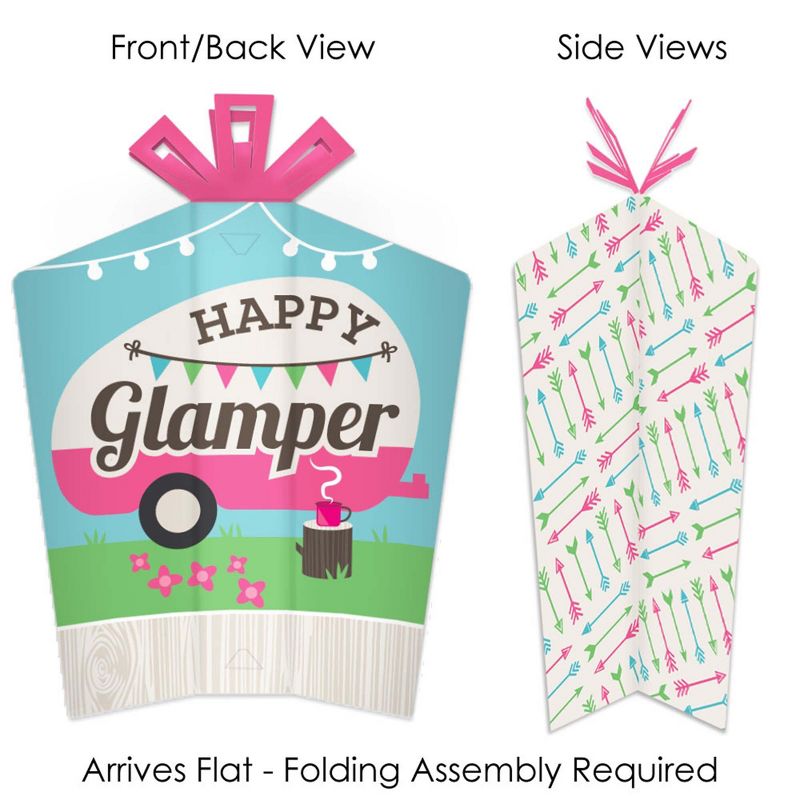 Big Dot of Happiness Let's Go Glamping - Table Decorations - Camp Glamp Party or Birthday Party Fold and Flare Centerpieces - 10 Count
