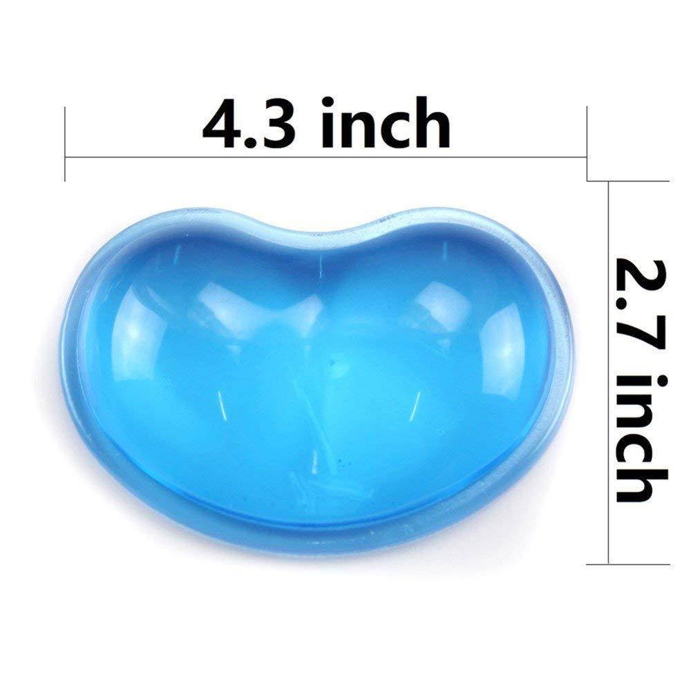 LetGoShop Silicone Gel Wrist Rest Cushion Heart-Shaped Translucence Ergonomic Mouse Pad Cool Hand Pillow Effectively Reduce Wrist Fatigue and Pain(Blue)