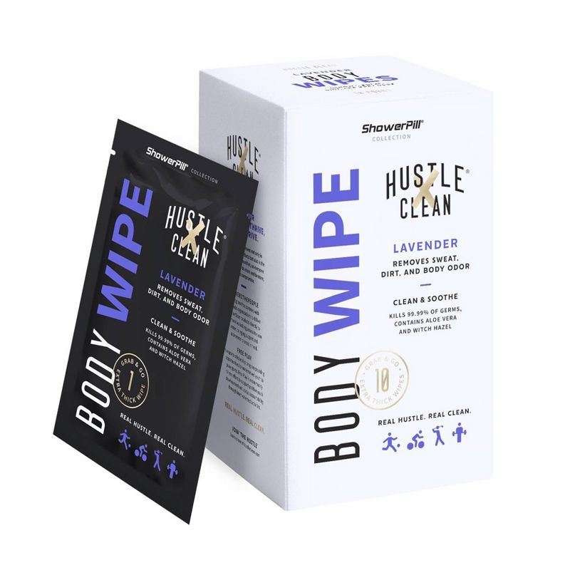 Hustle Clean Body Wipes Box Unscented - 10ct