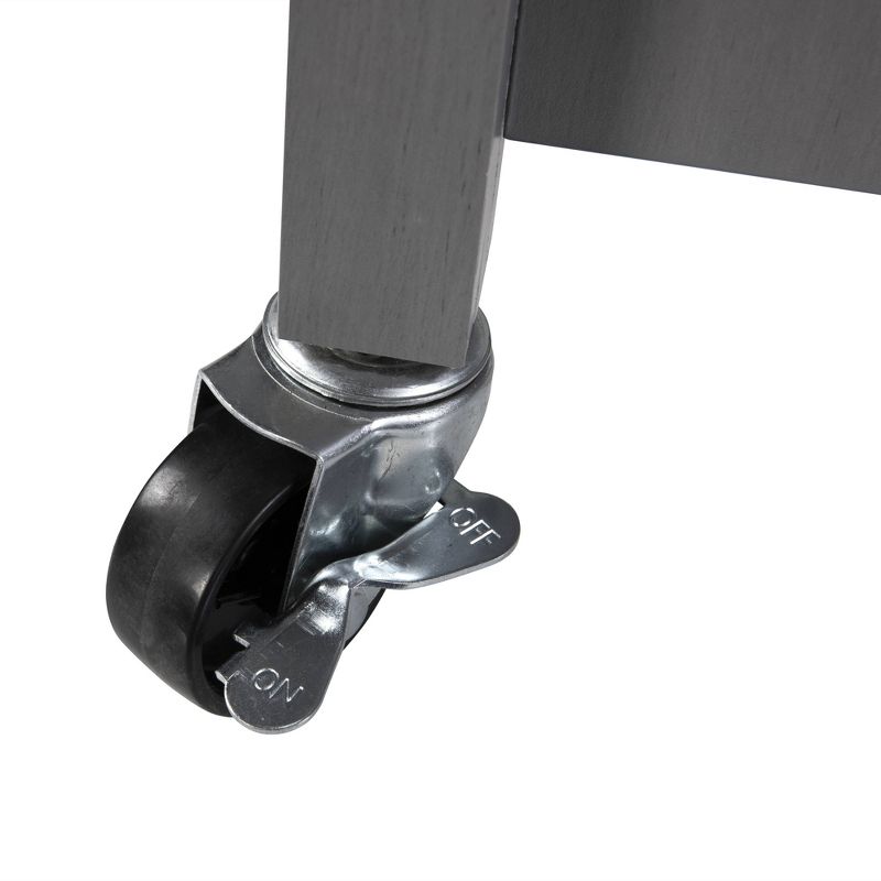 34" Kitchen Cart with Wood Top Gray - Home Essentials