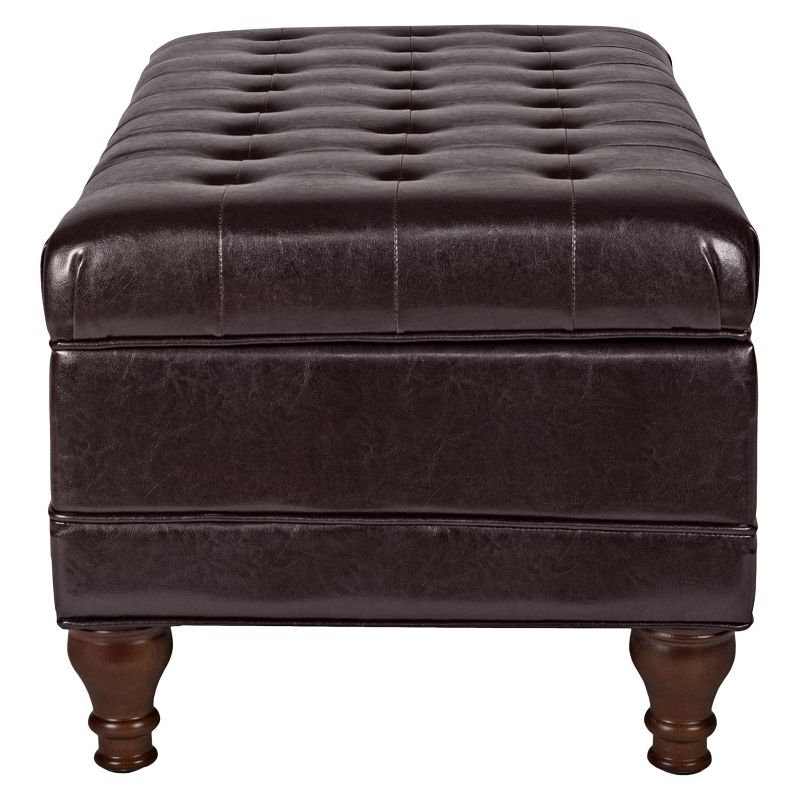 Deluxe Tufted Storage Bench Espresso - HomePop