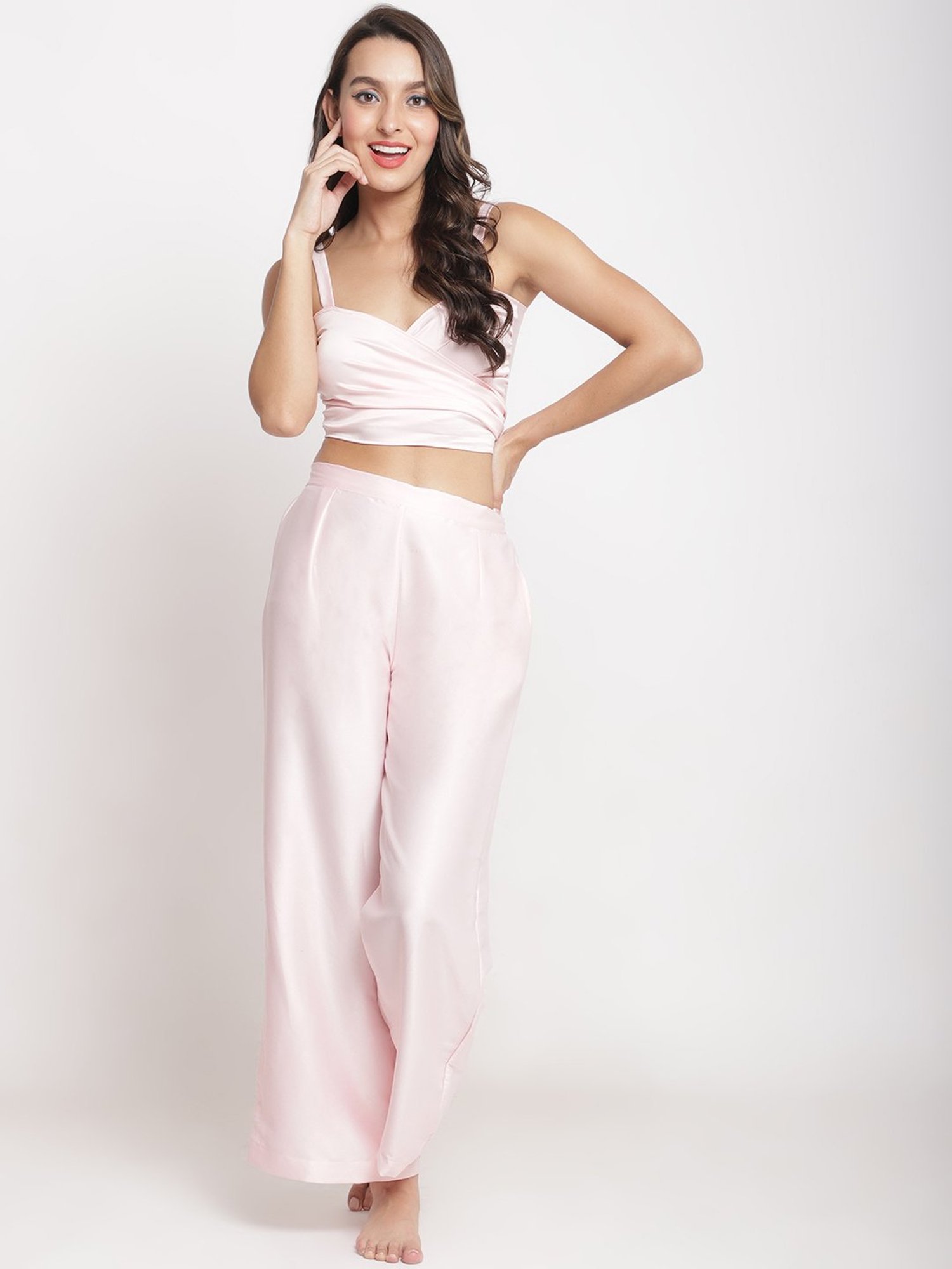 Erotissch Baby Pink Plain Beachwear Co-Ord Set