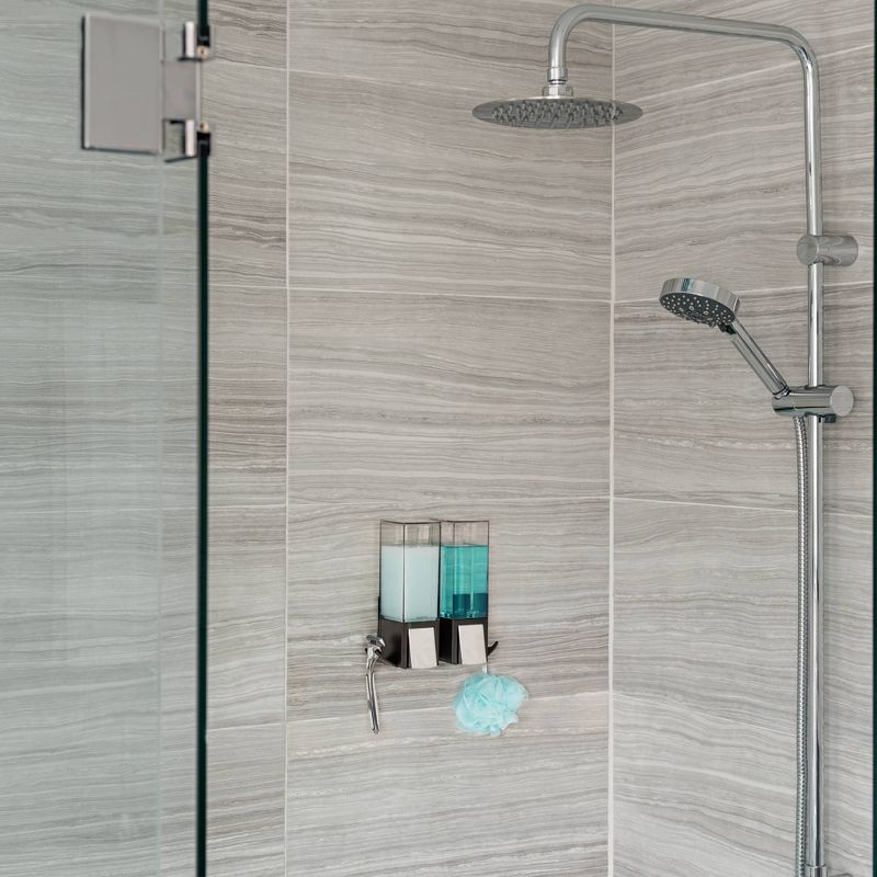 Clever Double Chamber Wall Mount Soap and Sanitizer Dispenser  Black - Better Living Products