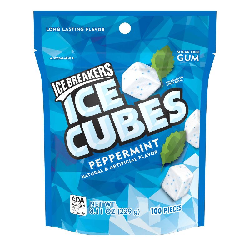 Ice Breakers Ice Cubes Peppermint Sugar-Free Gum - 100ct