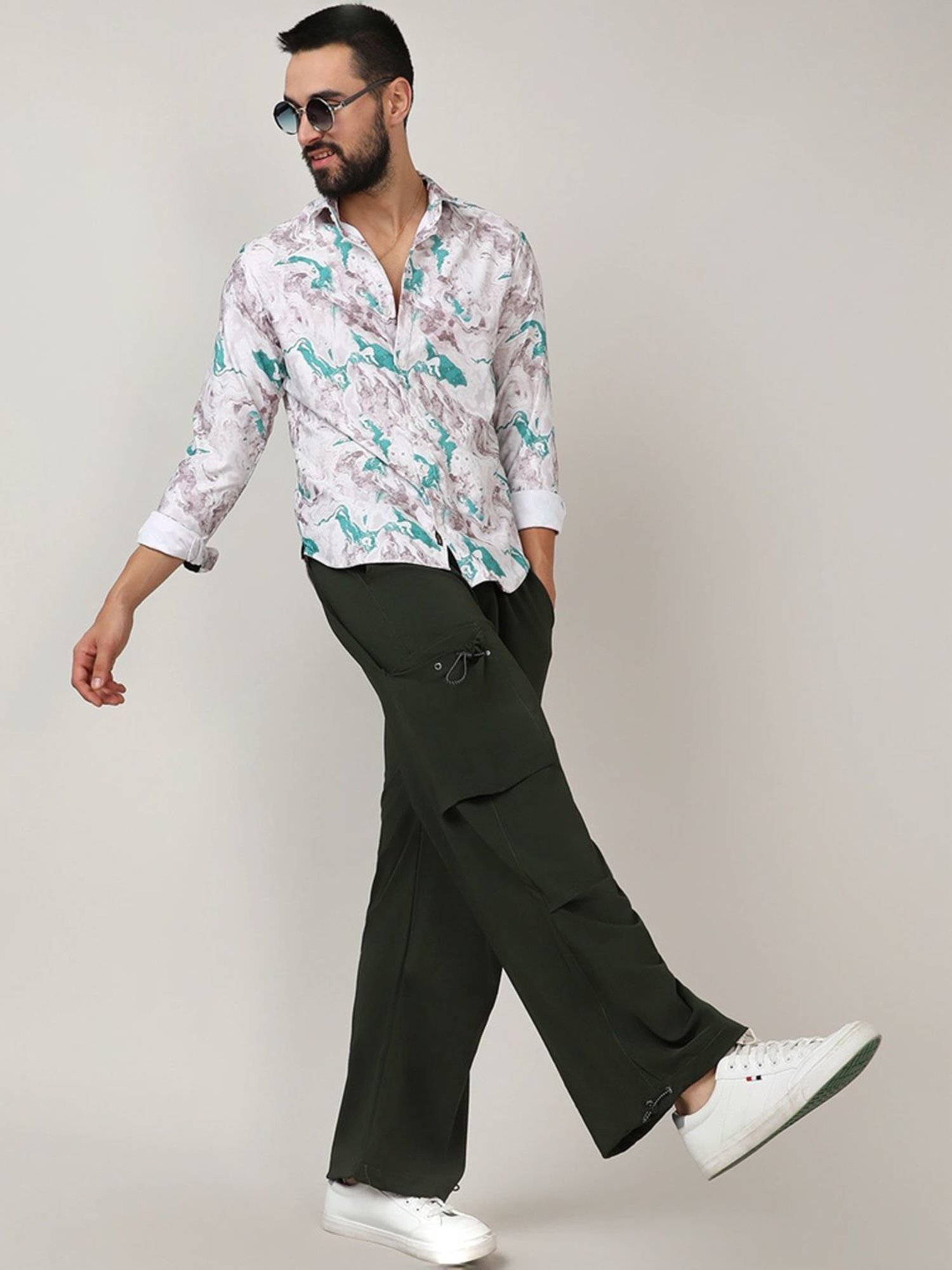 Campus Sutra Multicolored Regular Fit Printed Shirt