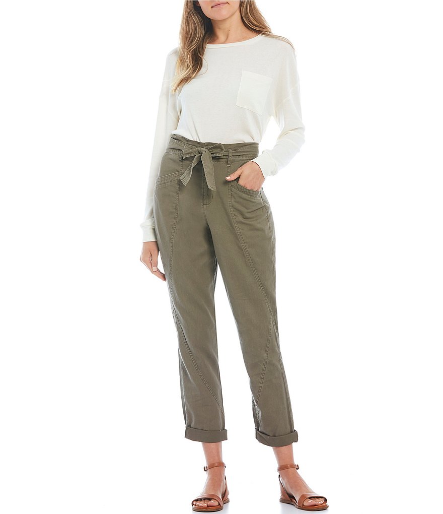June & Hudson Paperbag Waist Belted Trouser Pants