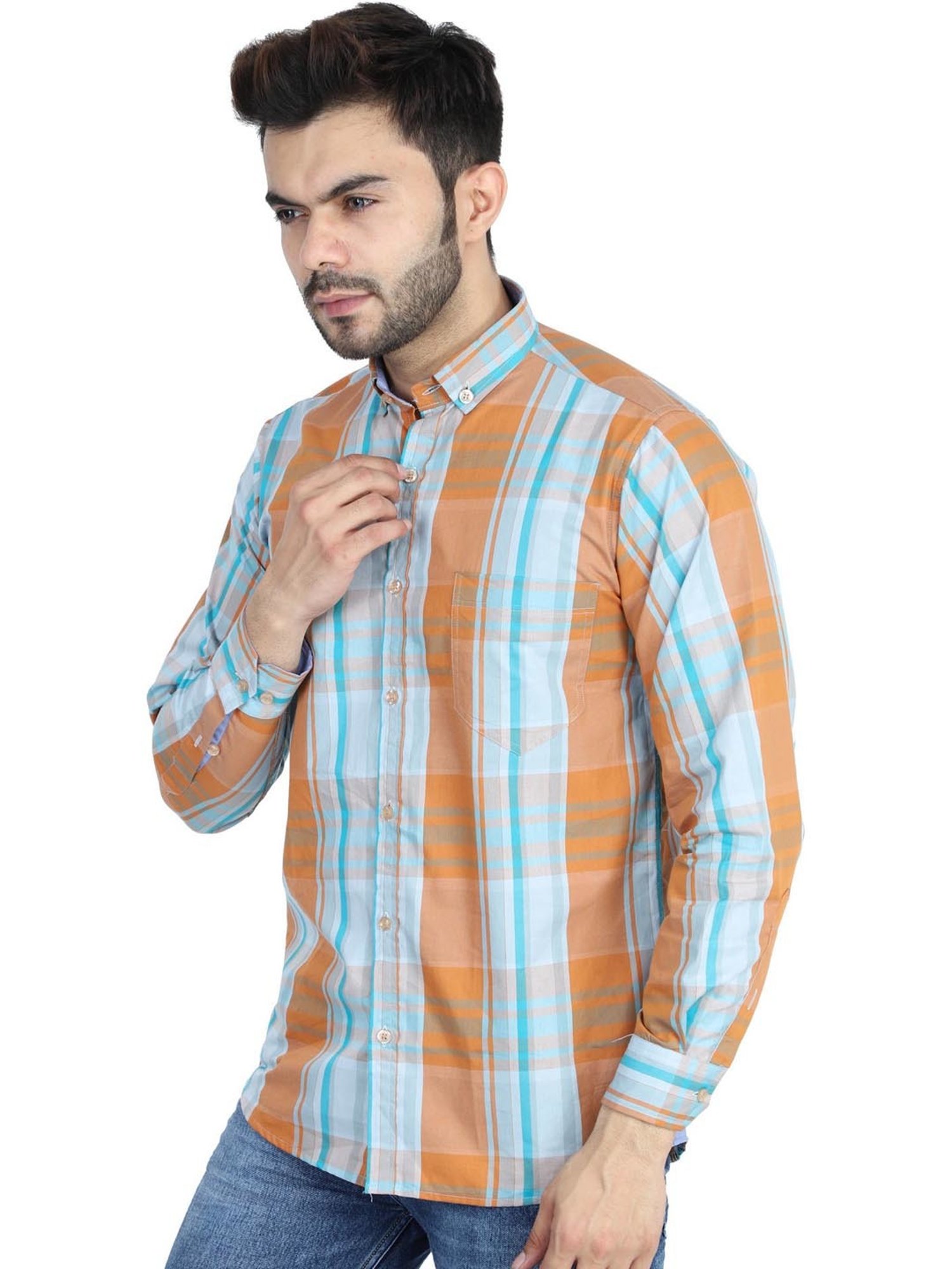 TAHVO Multi Cotton Slim Fit Shirt Pack of 2