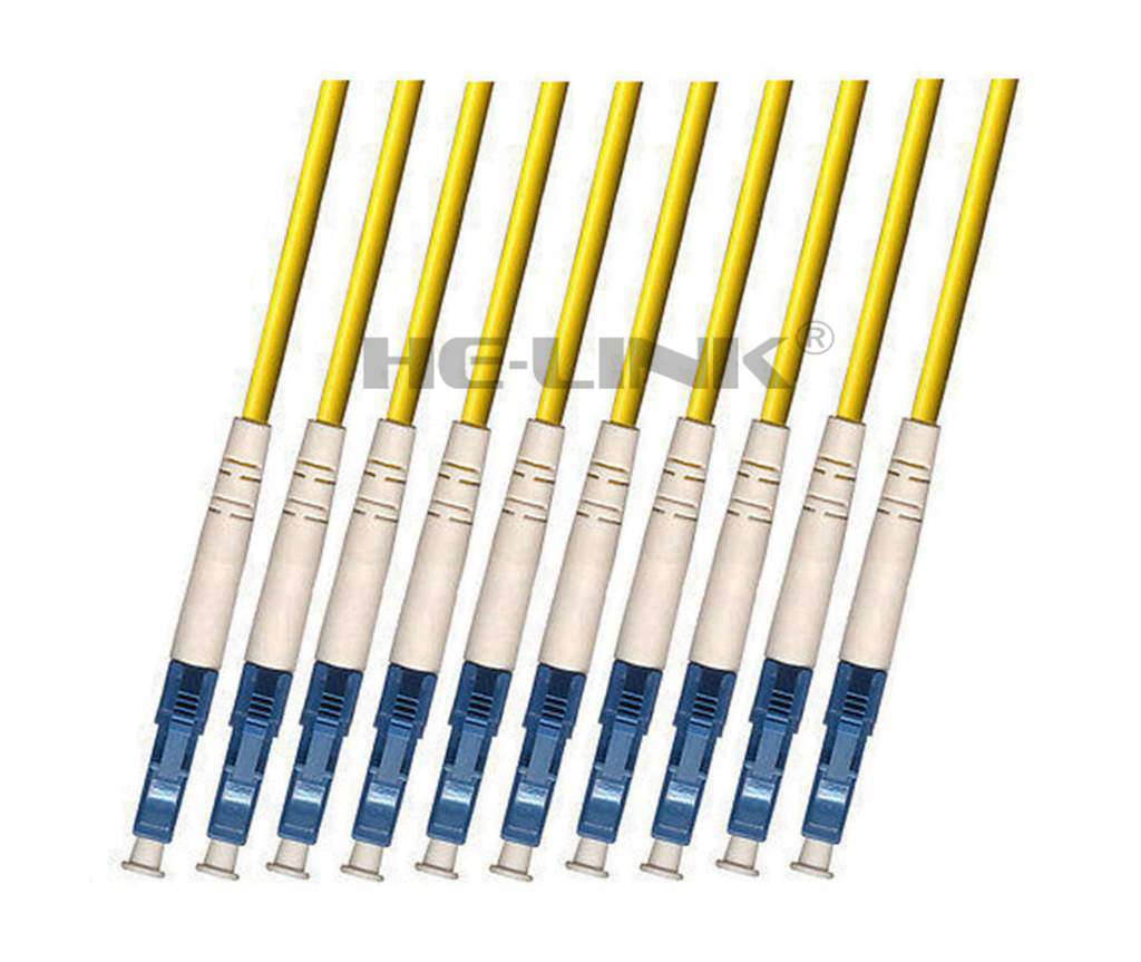 50M LC-LC Indoor Armored Singlemode 10 Strands Fiber Optic Cable Patch Cord 9/125