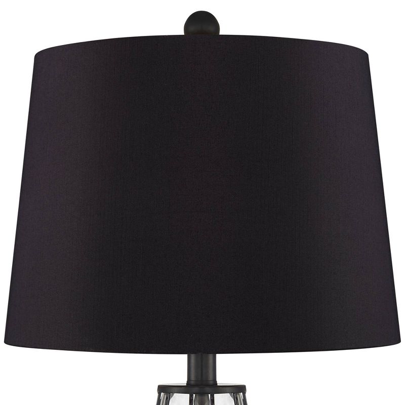 360 Lighting Hudson Blown Glass Gourd Black Shade Table Lamps Set of 2