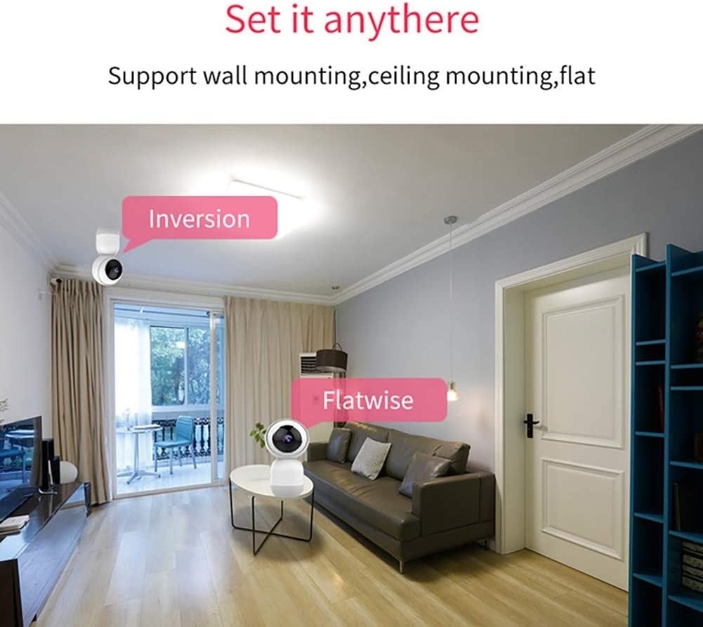 XArtfacnt Smart Wireless Remote Surveillance Camera Home Security Infrared Night Vision Monitor High-Definition Picture Quality Suitable for Home Monitoring Two-Way Voice