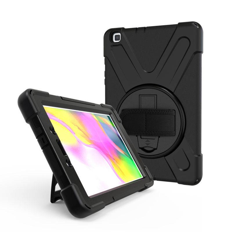 Galaxy Tab A 8.0 T290 Case, Heavy Duty Rugged Shield Case, Shockproof Drop Protection Kickstand Handstrap Shoulderstrap For Samsung Galaxy Tab A 8.0 2019 SM-T290 [Black]