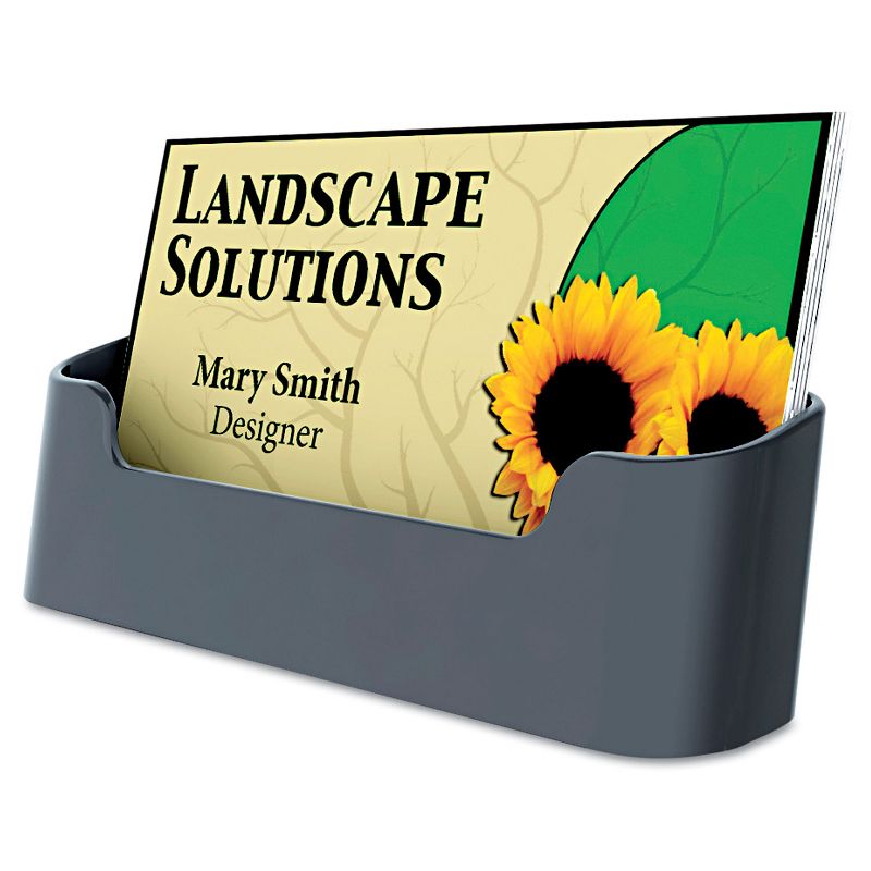 Deflecto Recycled Business Card Holder Holds 50 2 x 3 1/2 Cards Black 90104