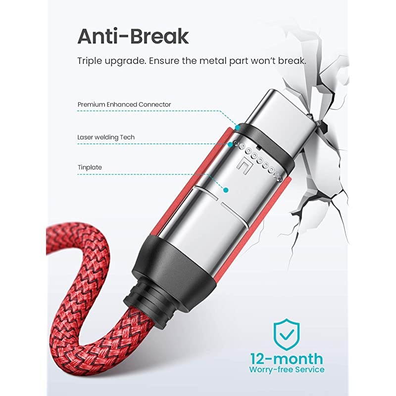 USB C Cable Fast Charging 31A Fast Charge 2Pack 66ft  USBA to TypeC Charger Cable Durable Braided USB C Cord Compatible with Galaxy Note 10 9 8 S10 S9 S8 S8 Plus S20 V30 V20 G6