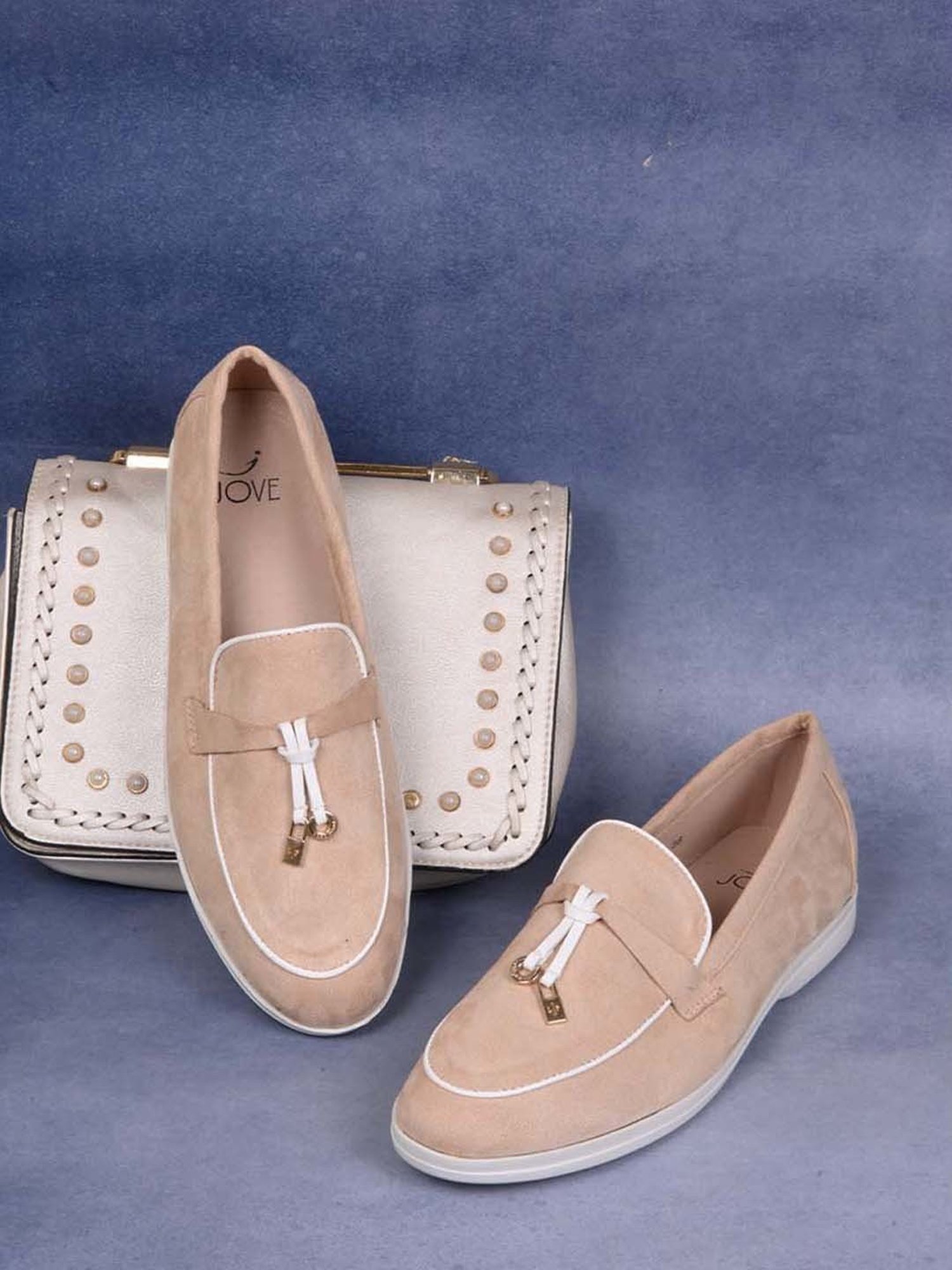 Jove Women's Beige Casual Moccasins