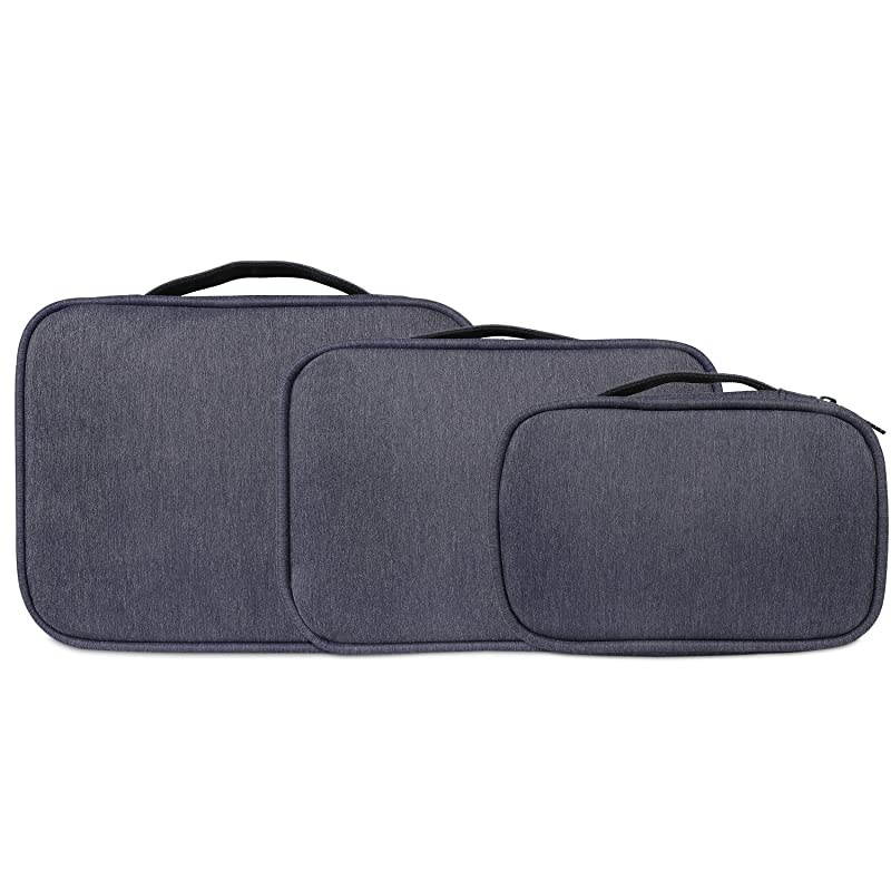 3Pcs Universal Travel Cable Organizer Electronics Accessories Carry Bag for Cables, Cord, USB Flash Drive, Battery and More, Black