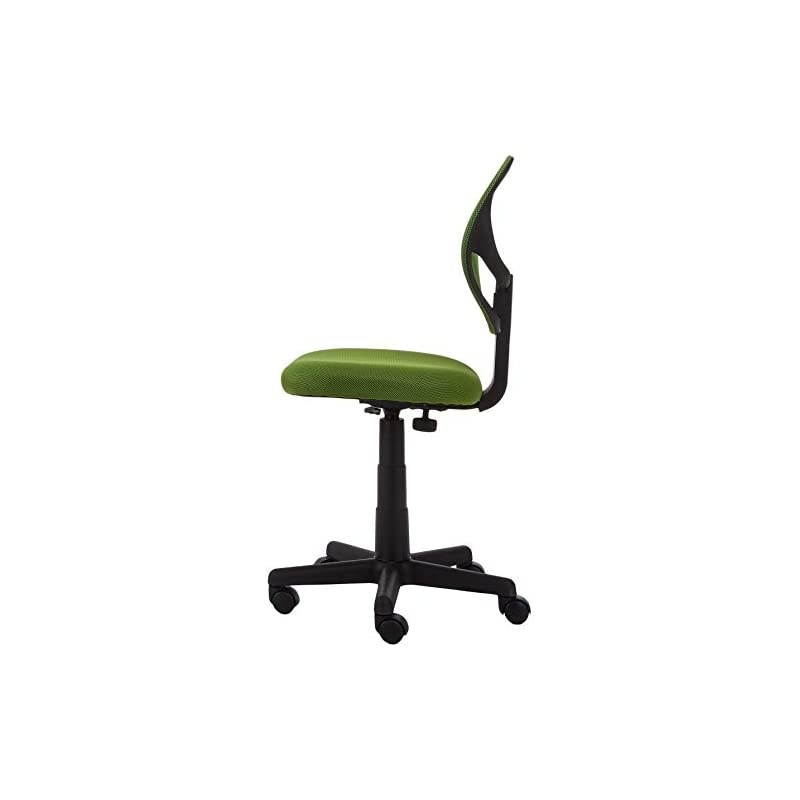 Basics Low-Back, Upholstered Mesh, Adjustable, Swivel Computer Office Desk Chair, Green