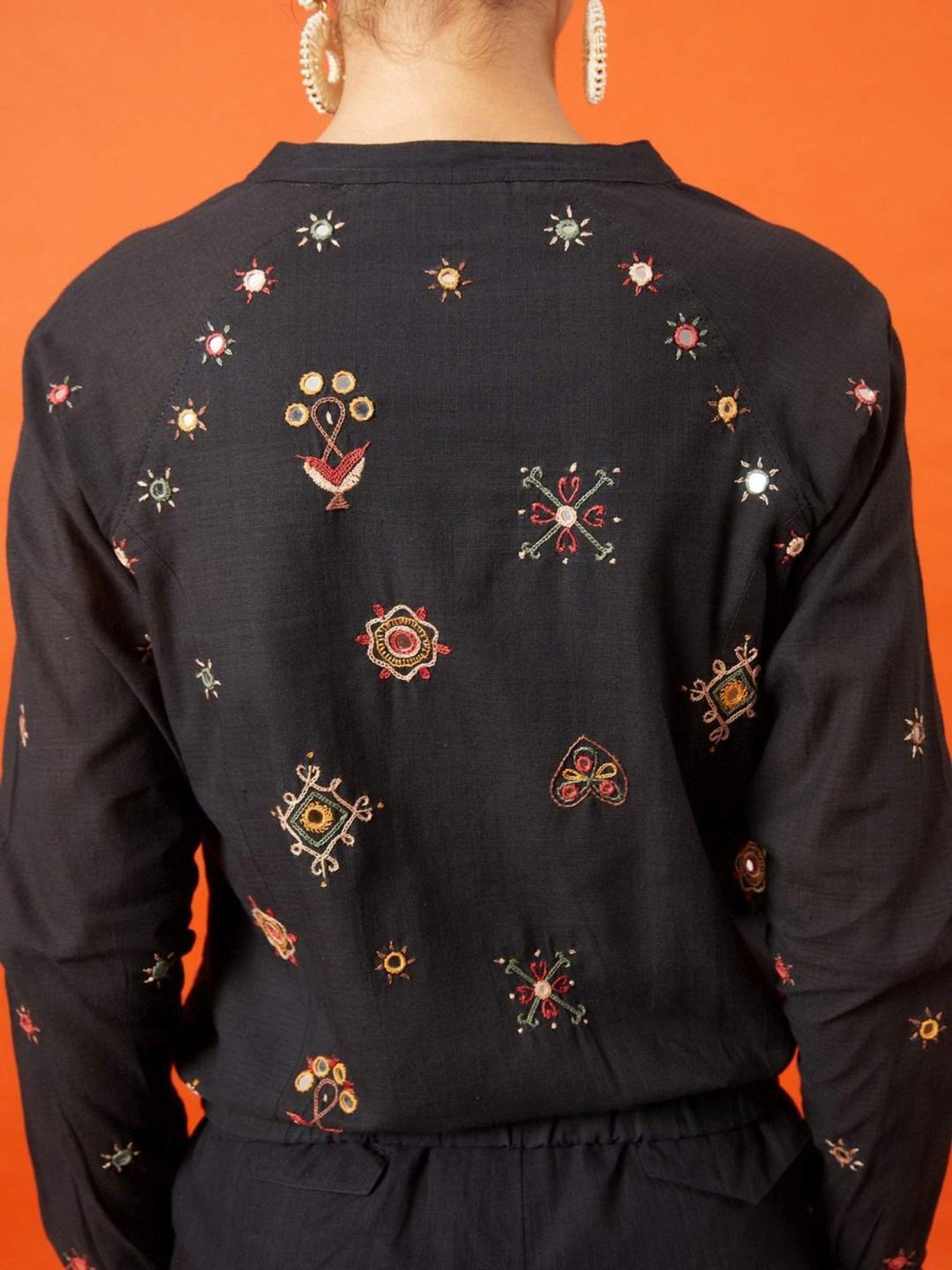 Okhai Warrioress Kutch Embroidery Bomber Jacket