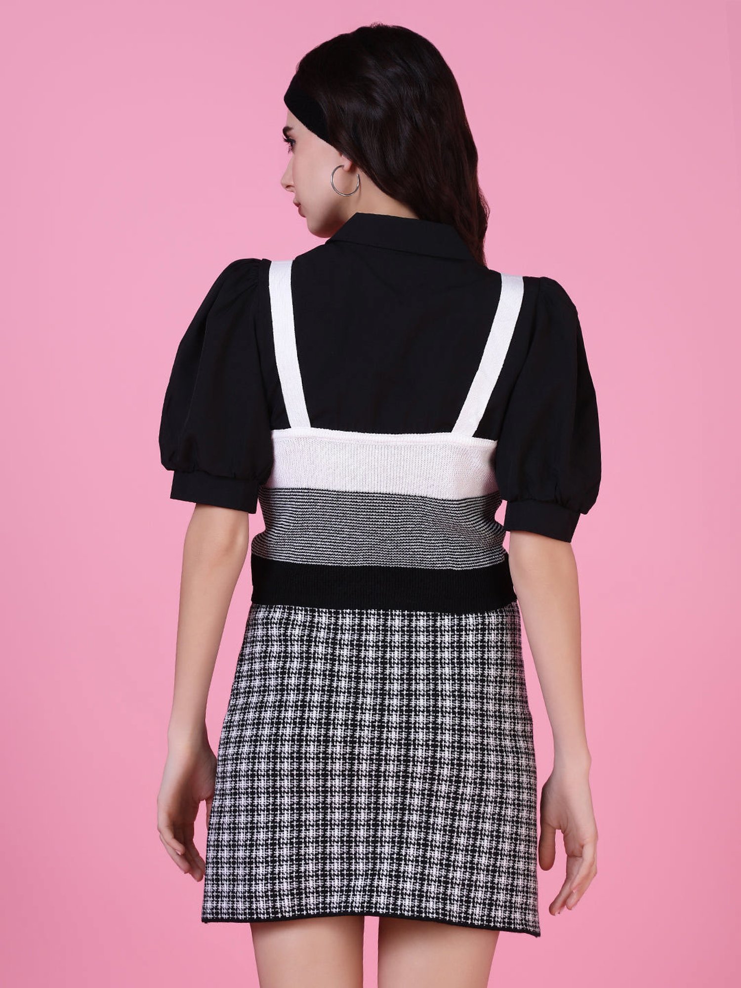 SHOWOFF Black & White Striped Top