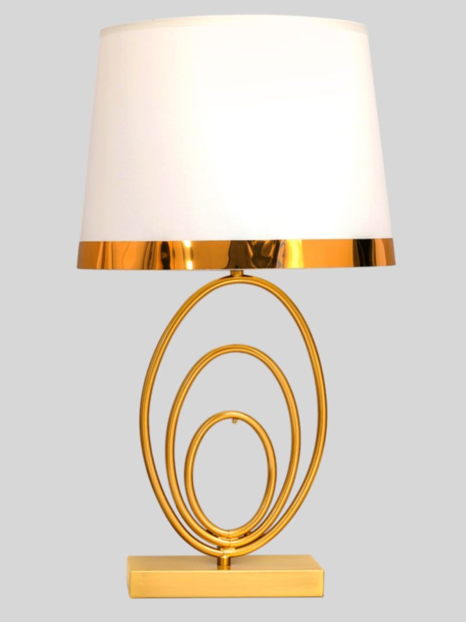Kapoor Lamp Shades Brass & White Metal Fenerty Ultra Luxe Glam Table Lamp