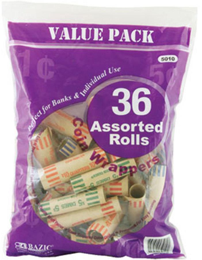 BAZIC Assorted Size Coin Wrappers Case Pack 50