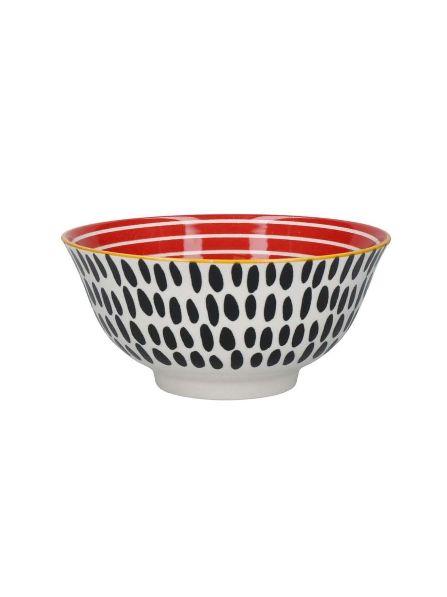 KitchenCraft Monochrome Glazed Multicolor Ceramic 3 Bowl - Set of 4