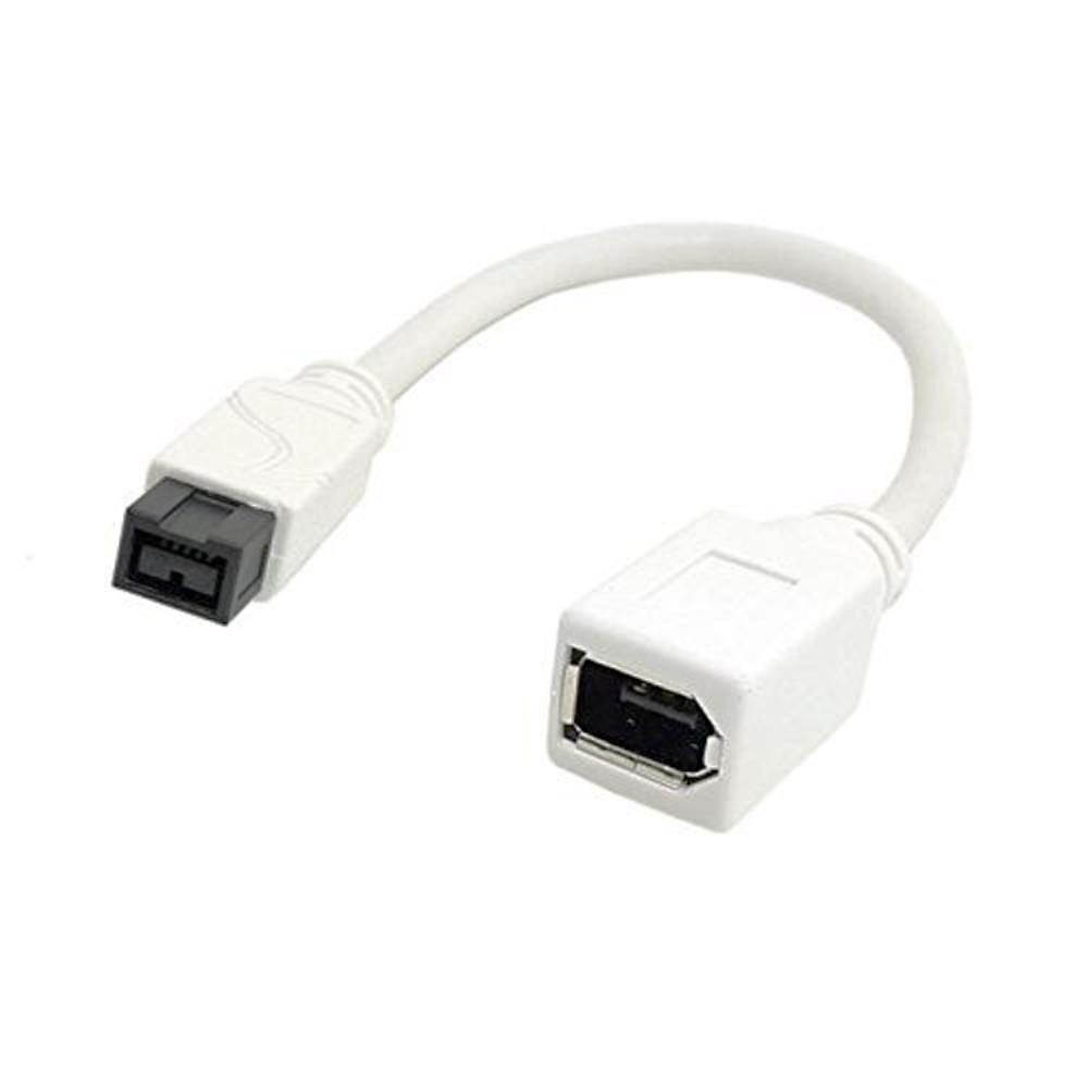 The White IEEE 1394 6PIN Female to 1394b 9PIN male Firewire 400 TO 800 Cable 10cm