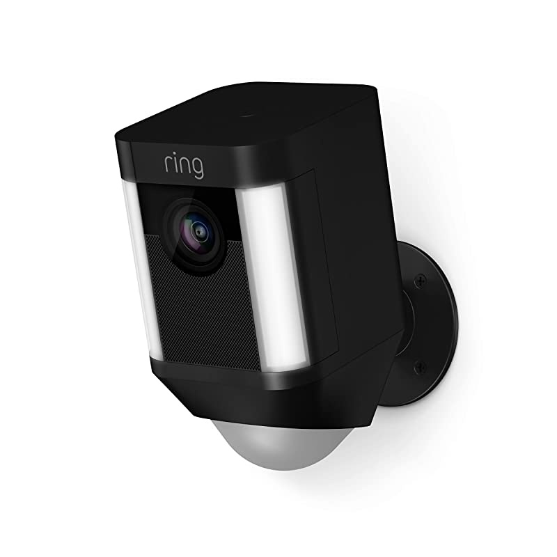 Spotlight Cam Battery HD Security Camera with Built Two-Way Talk and a Siren Alarm, Black, Works with Alexa