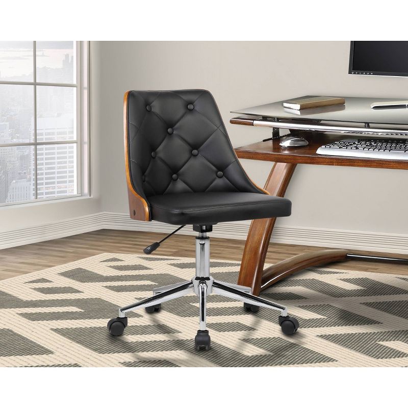 Montclair Mid-Century Office Chair Chrome/Black - Armen Living
