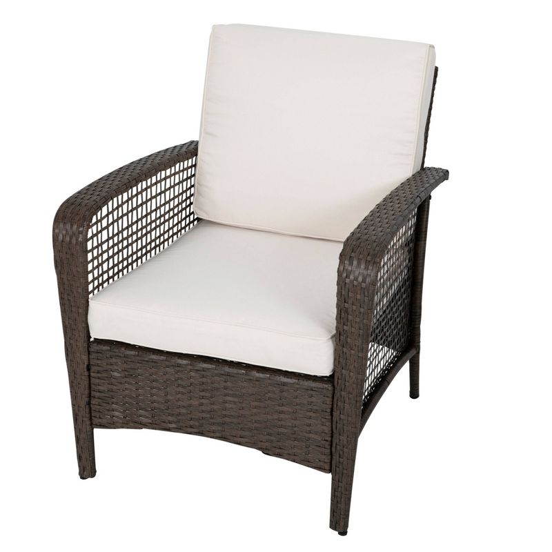 Breckenridge 4pc Seating Set Java Brown Fame Sunbrella Meredian Brick Red Fabric - La-Z-Boy