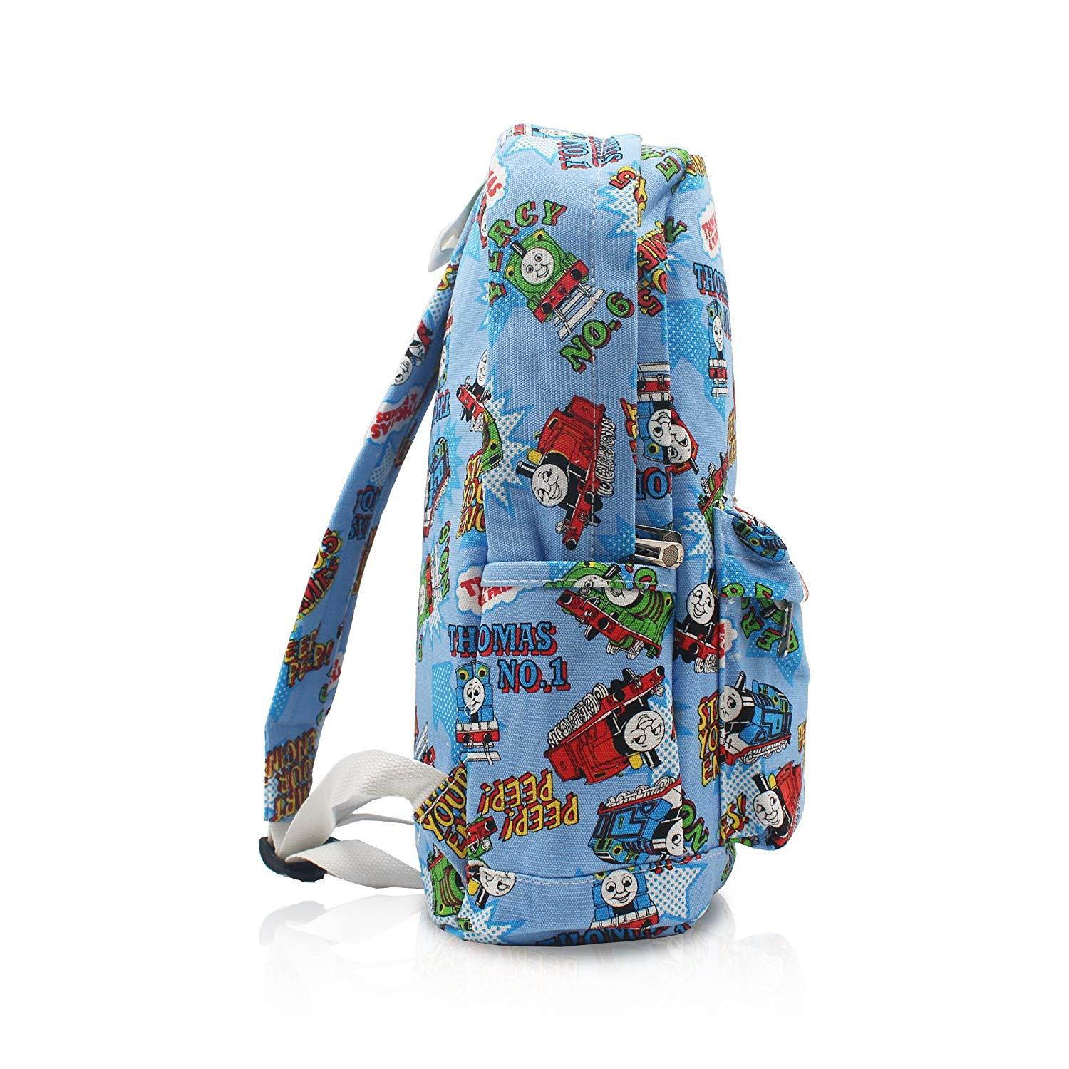Finex Blue Thomas The Train & Friends Canvas Backpack with Laptop Storage Compartment for School College Daypack Causal Travel Bag